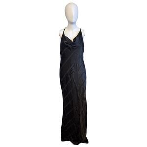 Osos Design Black Long Dress Women’s Size 10 – Draped Neckline